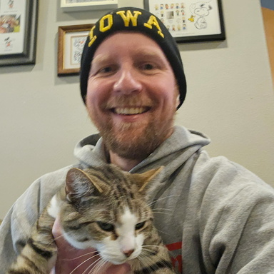 Picture of Eddie Rosenquist with his cat
