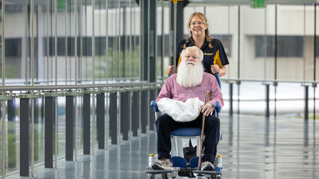 Guest Services patient in wheelchair